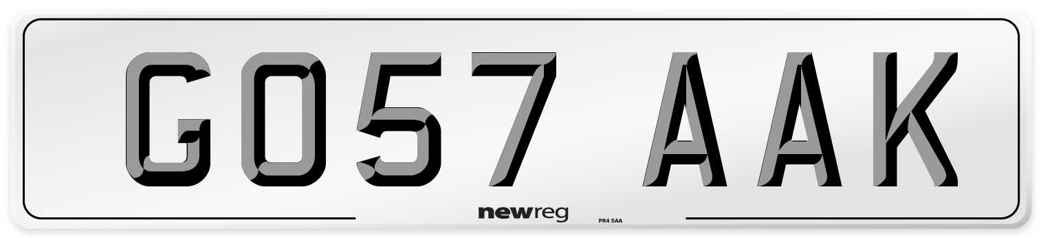 GO57 AAK Number Plate from New Reg